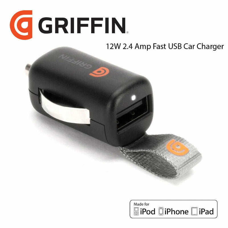 Griffin USB Car Charger 12v 2.4A + Cable with Lightining Connector