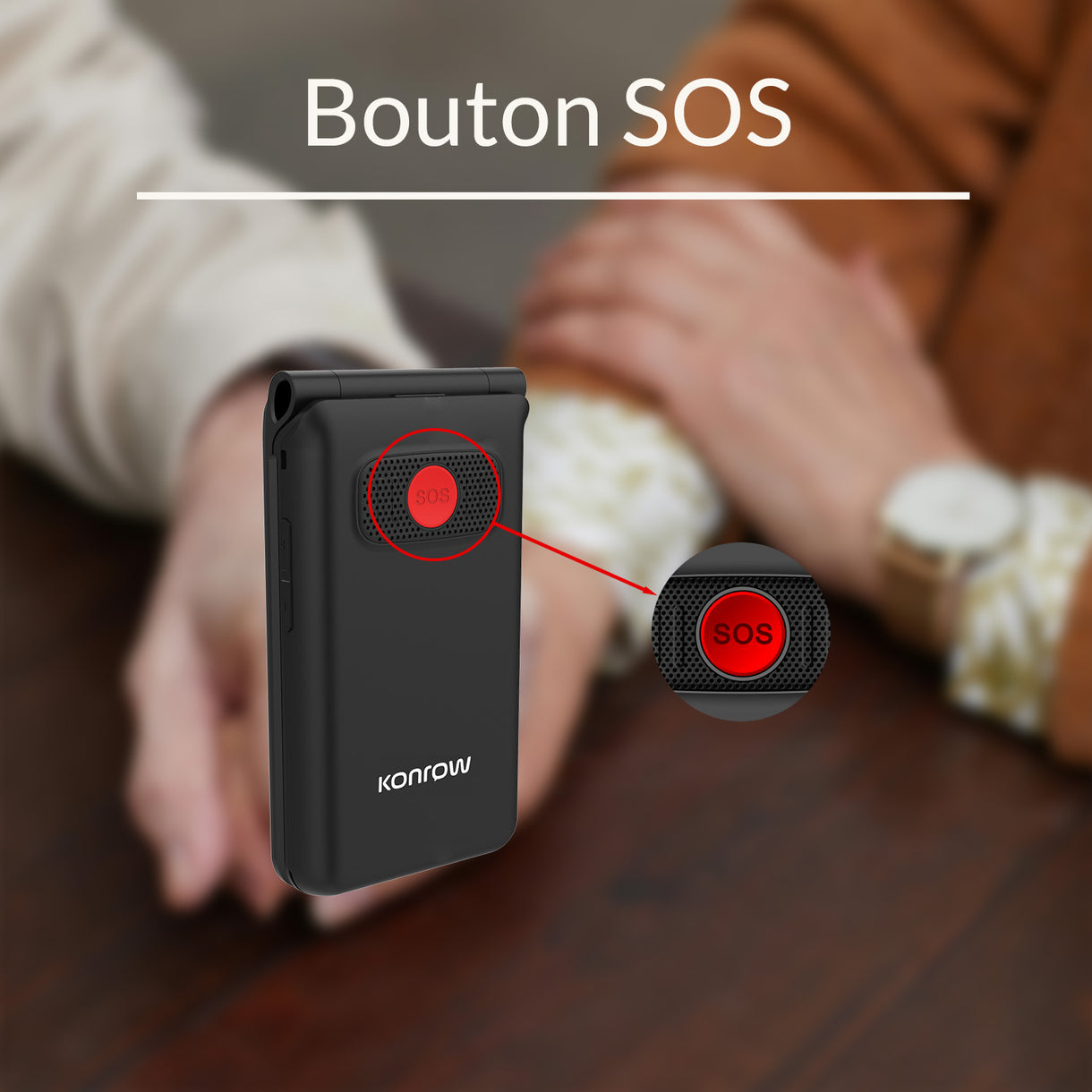 Konrow Senior Flip Phone (Flip phone, 4G, large screen) 