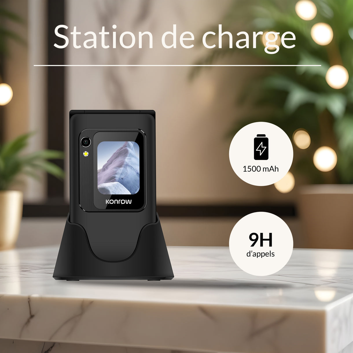 Konrow Senior Flip Phone (Flip phone, 4G, large screen) 