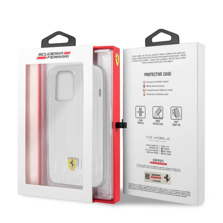 Ferrari FES3SHCP13MTR iPhone 13/14/15 Hrad Case PC/TPU Transparent Hard Case with 3D Line Contrasted Red Line